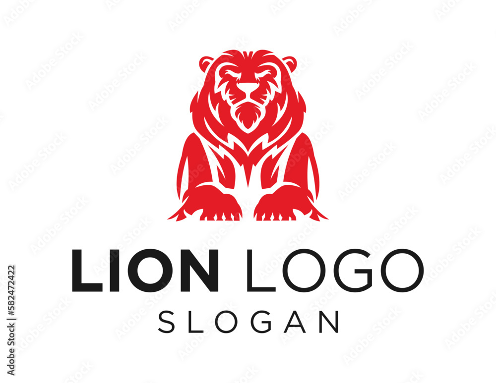 Poster logo design about lion on a white background. made using the coreldraw application.