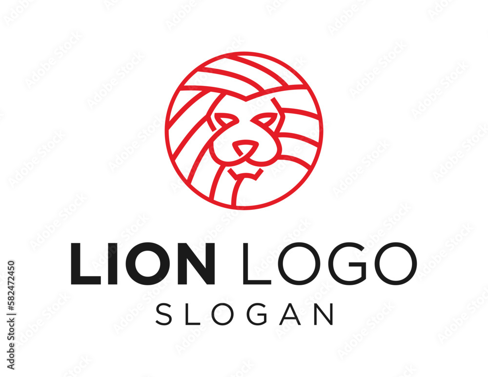 Poster logo design about lion on a white background. made using the coreldraw application.