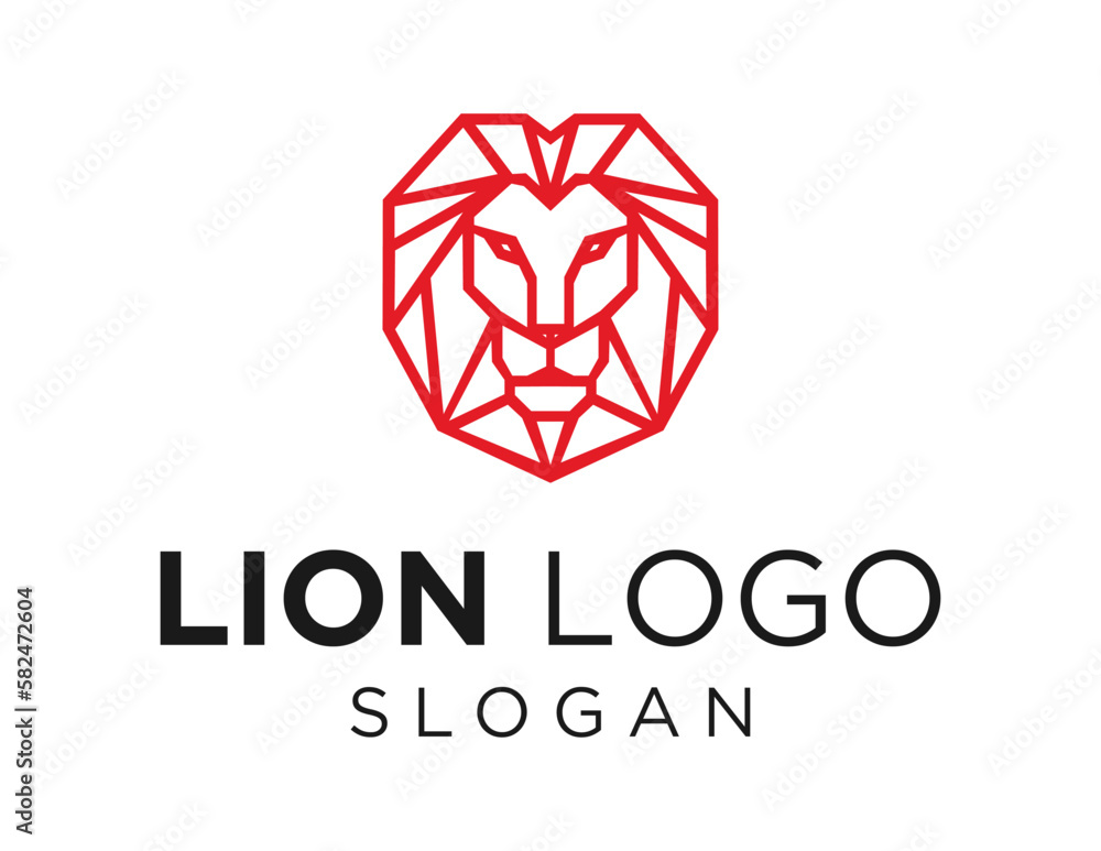 Poster logo design about lion on a white background. made using the coreldraw application.