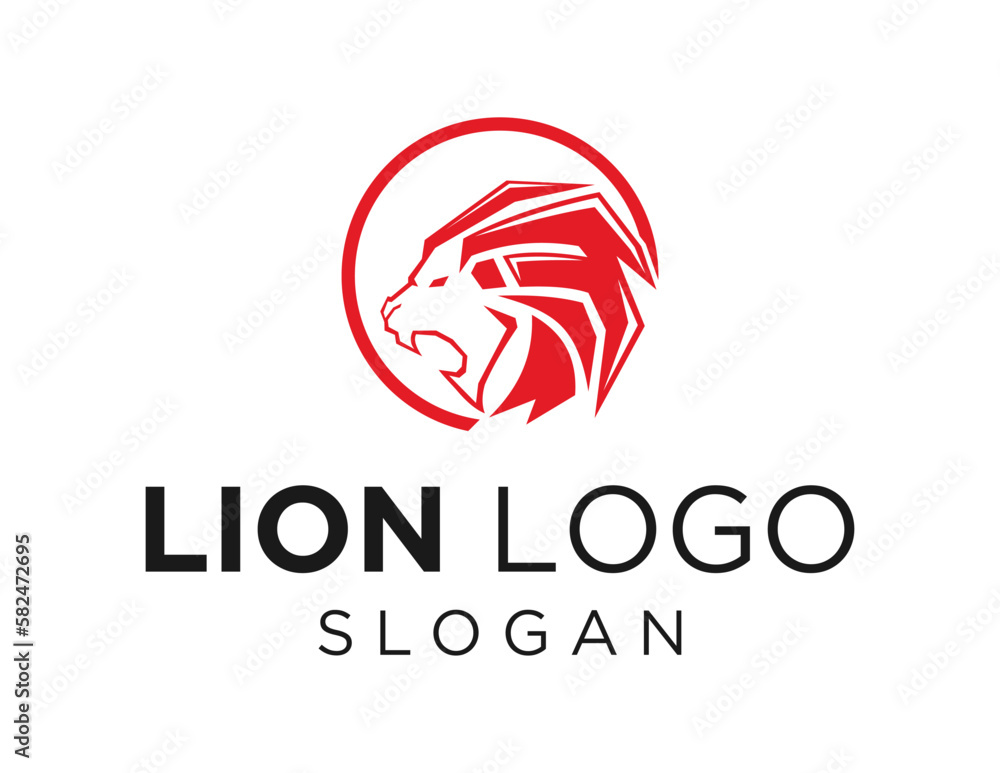 Poster logo design about lion on a white background. made using the coreldraw application.