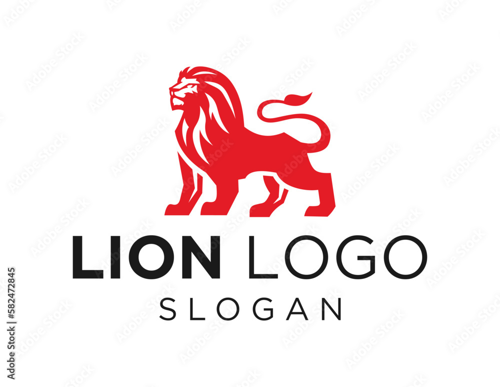 Poster logo design about lion on a white background. made using the coreldraw application.
