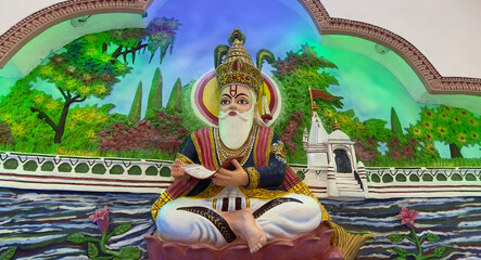 jhule lal image in indian temple wall art statue