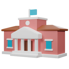 school 3D isolated icon with transparent background