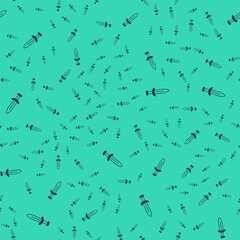 Black Medieval sword icon isolated seamless pattern on green background. Medieval weapon. Vector