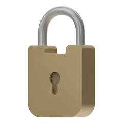 3D gold  Padlock icons isolated on white background. Minimal lock icon. 3d vector illustration.