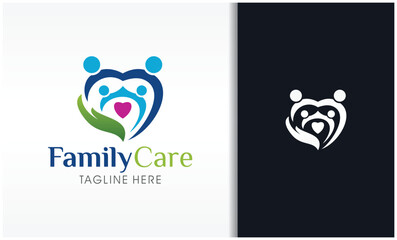 Family care logo template design vector, emblem, design concept, creative symbol, icon