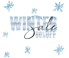 3D ILLUSTRATION BANNER PROMOTION WINTER SALES 80% DISCOUNT