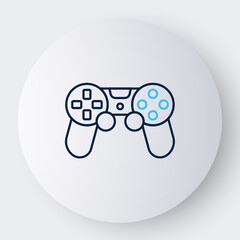Line Game controller or joystick for game console icon isolated on white background. Colorful outline concept. Vector