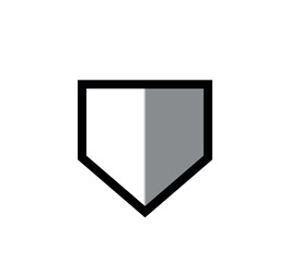 Baseball Home Plate Vector Icon. Crossed Bats. Vector Template Design. Silhouette. Playing. Home base. Sport.