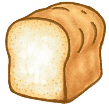 Bread Loaf, Hand drawn pastel and chalk illustration