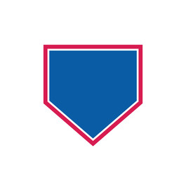 Baseball Home Plate Vector Icon. Crossed Bats. Vector Template Design. Silhouette. Playing. Home base. Sport.