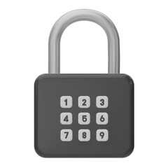 3D black Padlock icons isolated on white background. Minimal lock icon. 3d vector illustration.