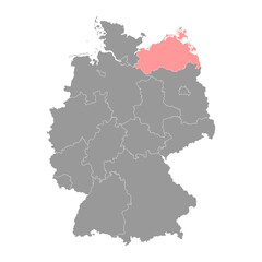 Mecklenburg Vorpommern state map. Vector illustration.