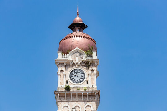 Clock tower at Sultan Abdul Samad Building (Bangunan Sultan Abdul Samad) Kuala Lumpur Malaysia
