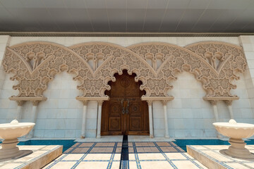 Fototapeta premium Moroccan house in Putrajaya town in Malaysia. Traditional architecture of Morocco