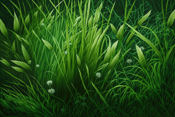 green grass background. Generative AI