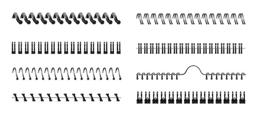 Realistic Metal Binders Set