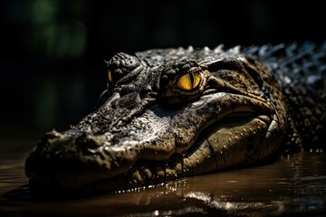 Fototapeta premium Crocodile close up portrait. Generative AI