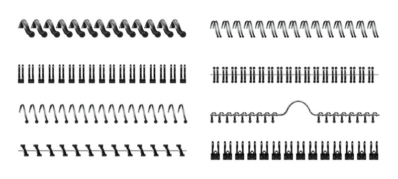 Realistic Metal Binders Set