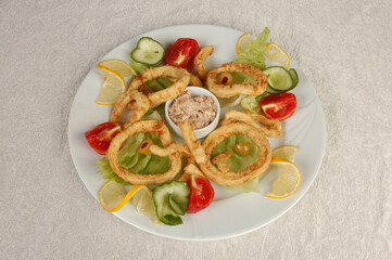 fried fish isolated on white