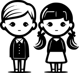 Kids | Minimalist and Simple Silhouette - Vector illustration