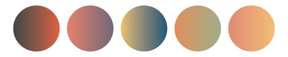 Gradient spheres, Gradient circles, Modern gradients sphere isolated vector set, Shapes Palette Gradient PNG
