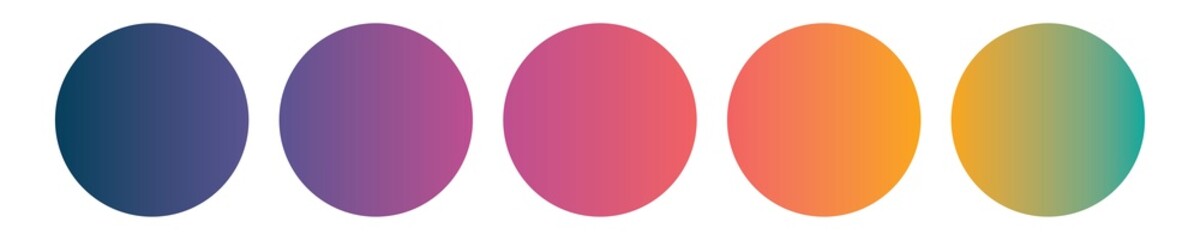 Gradient spheres, Gradient circles, Modern gradients sphere isolated vector set, Shapes Palette Gradient PNG