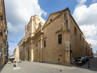 Fototapeta premium Valletta, Malta: The Church of the Circumcision of Our Lord also known as the Jesuits' church.