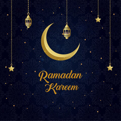 Obraz na płótnie Canvas vector realistic ramadan greeting card template background