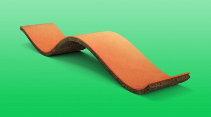 3D rendering illustration of a running track with soil land