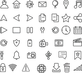 website icon set vector. Suitable for media icon, sign or symbol.