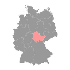 Thuringia state map. Vector illustration.