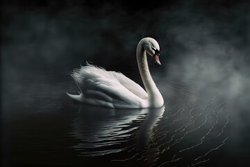 Swan dark background