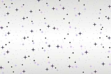 confetti on white, seamless pattern silver stars background