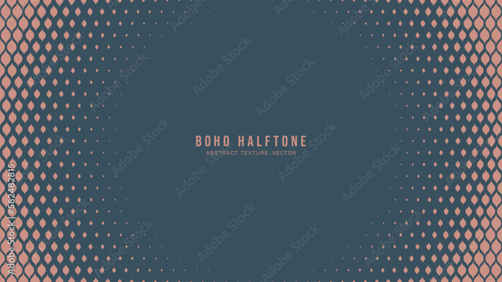 Poster boho style modern halftone vector round frame aesthetic elegant abstract background. fancy half tone