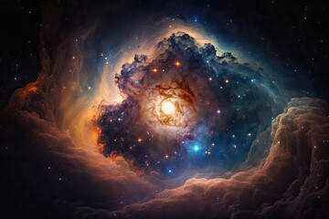 Exploring the Futuristic and Endless Beauty of the Cosmos - Gas, Alien, Solar, and Cosmic Wonders of the Milky Way. Generative AI
