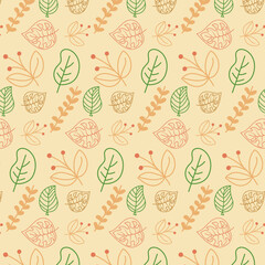 Beautiful romantic flower collection Seamless floral pattern background Vector Pattern Bright color Pattern suitable for posters, postcards, fabric or wrapping paper