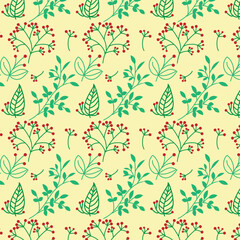 Beautiful romantic flower collection Seamless floral pattern background Vector Pattern Bright color Pattern suitable for posters, postcards, fabric or wrapping paper