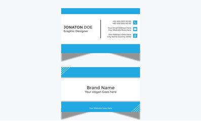 
Minimal Modern Corporate and Creative Business Card Design Template Double-sided -Horizontal Name Card Simple and Clean Visiting  Card Vector illustration Colorful Business Card
