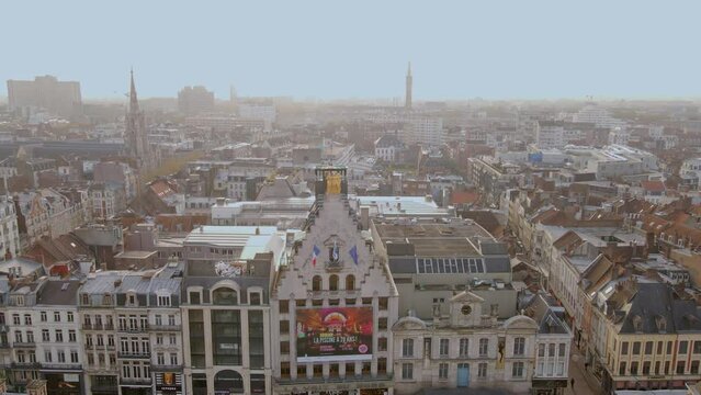 Pulling away from La Voix du Nord building in Lille France
