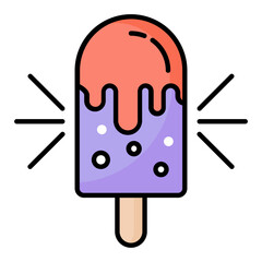 Ice Cream Line Color Icon 