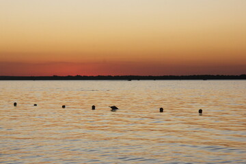 Atardece el río Paraná.
