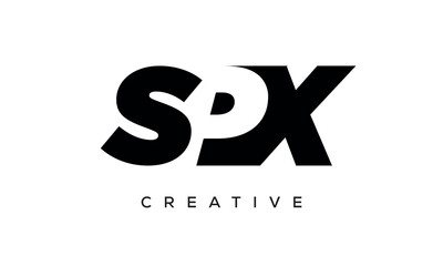 SPX letters negative space logo design. creative typography monogram vector	