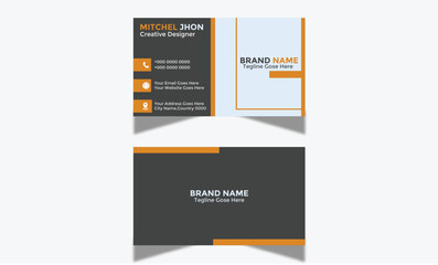 Modern Corporate and Creative Business Card Design Template Double-sided -Horizontal Name Card Simple and Clean Visiting  Card Vector illustration Colorful Business Card Professional