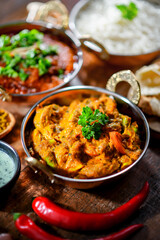 Hot madras paneer and vegetable masala with rice
