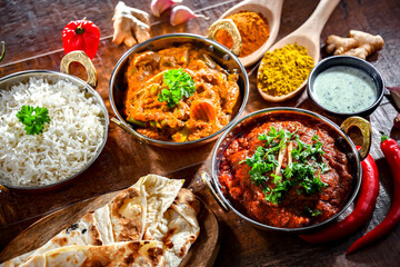 Hot madras paneer and vegetable masala with rice