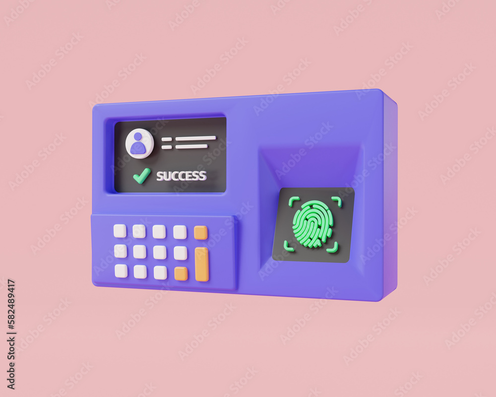 Poster finger print scan for enter security system. attendance machine, biometric access control system, au
