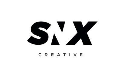 SNX letters negative space logo design. creative typography monogram vector	