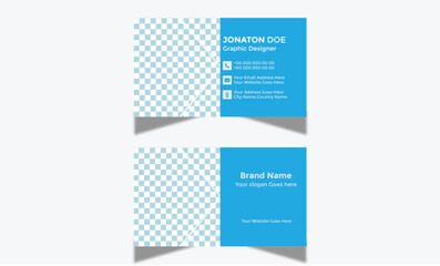 Modern Corporate and Creative Business Card Design Template Double-sided -Horizontal Name Card Simple and Clean Visiting  Card Vector illustration Colorful Business Card