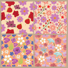 Flowers Vector Art  Pattern Designs